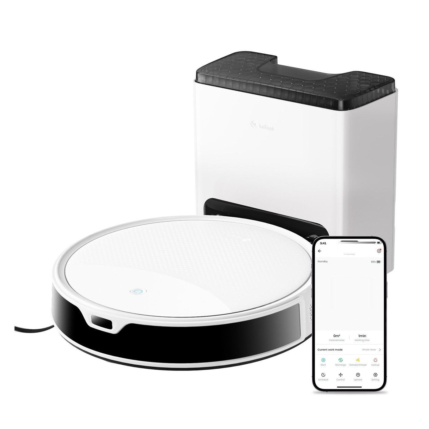 Robot aspirateur laveur 6 000 Pa — station 2,2 L, 40 jours